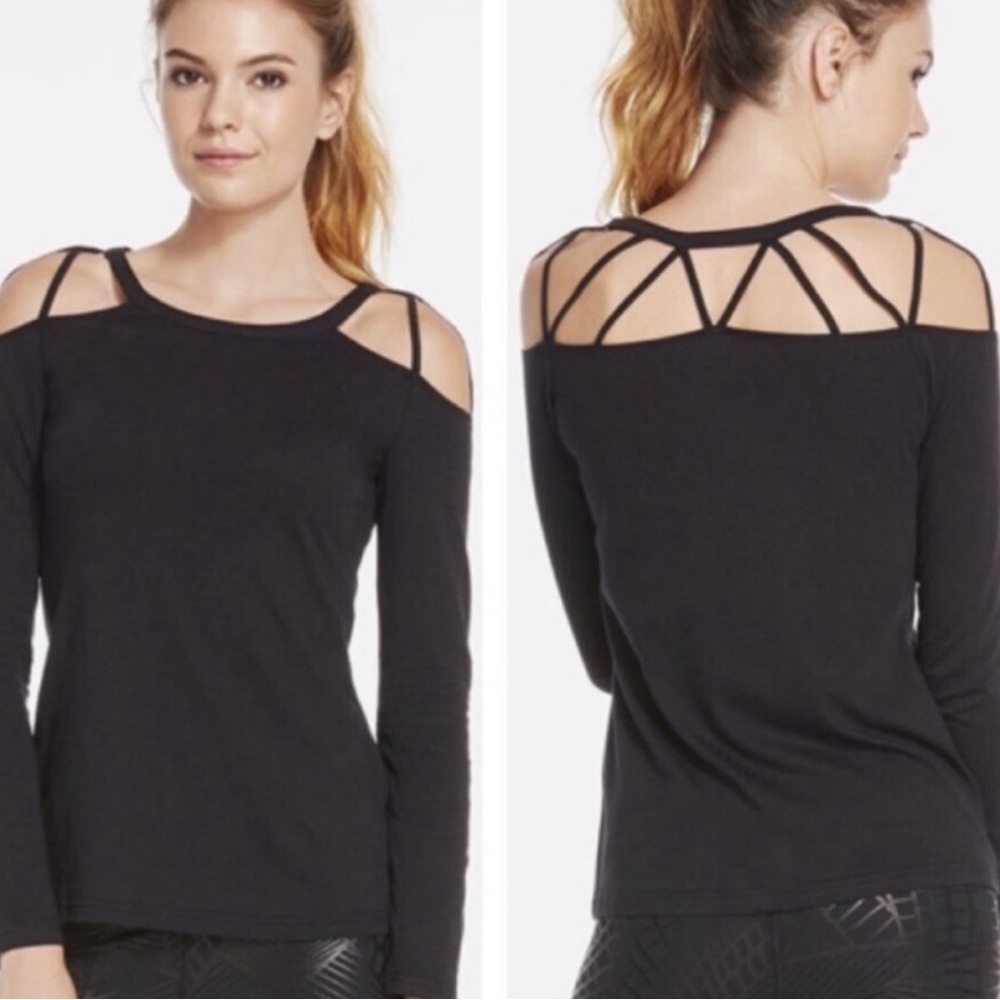 Women's Black Cold Shoulder Top
